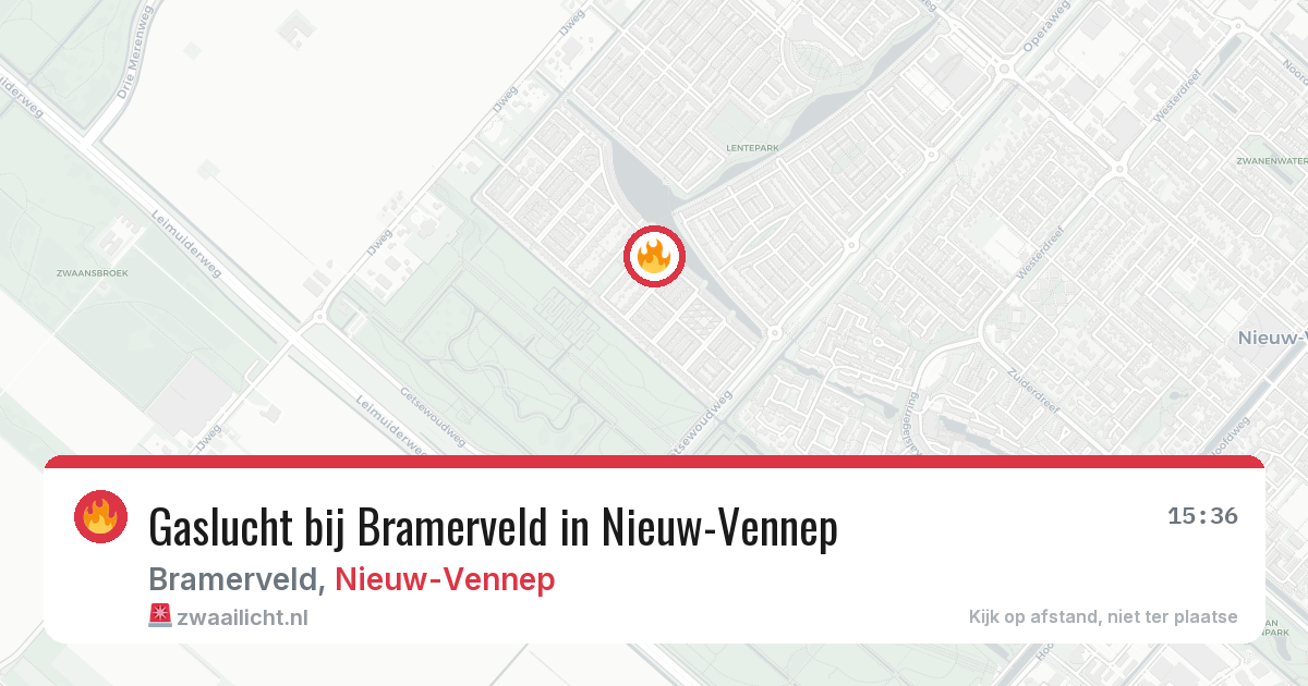 Gaslucht bij Bramerveld in Nieuw-Vennep — 11 aug 2026