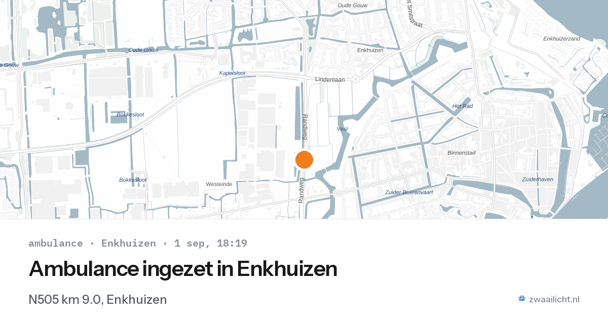 Ambulance ingezet in Enkhuizen — 1 sep 2026