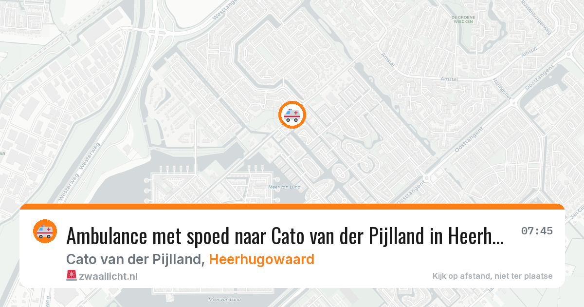 Ambulance met spoed naar Cato van der Pijlland in Heerhugowaard — 5 jul 2026