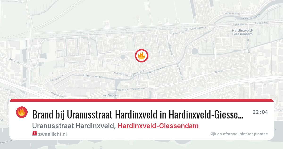 Brand bij Uranusstraat Hardinxveld in Hardinxveld-Giessendam — 19 jun 2026