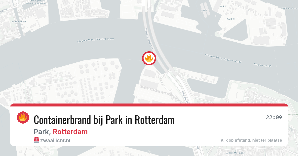 Containerbrand bij Park in Rotterdam — 23 mei 2026
