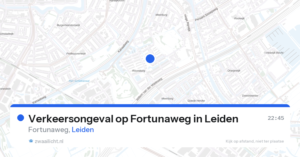 Verkeersongeval op Fortunaweg in Leiden — 27 aug 2026