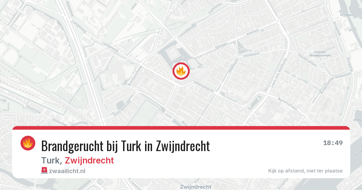 Brandgerucht bij Turk in Zwijndrecht — 23 jul 2026