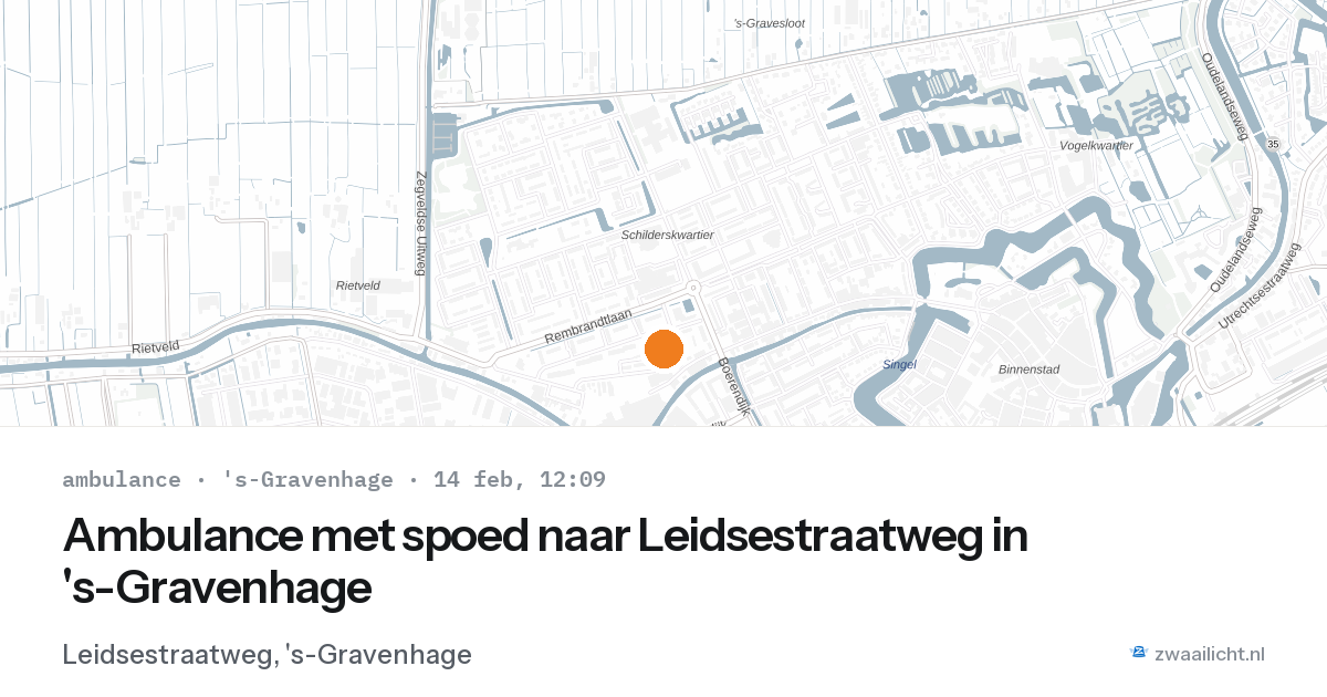 Ambulance met spoed naar Leidsestraatweg in 's-Gravenhage — 14 feb 2026