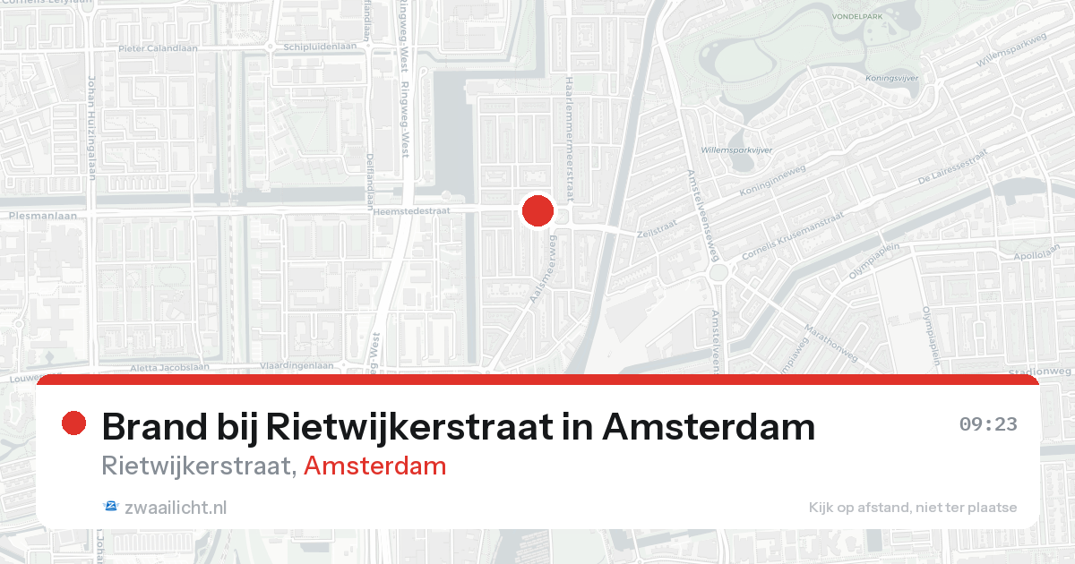Brand bij Rietwijkerstraat in Amsterdam — 25 aug 2026