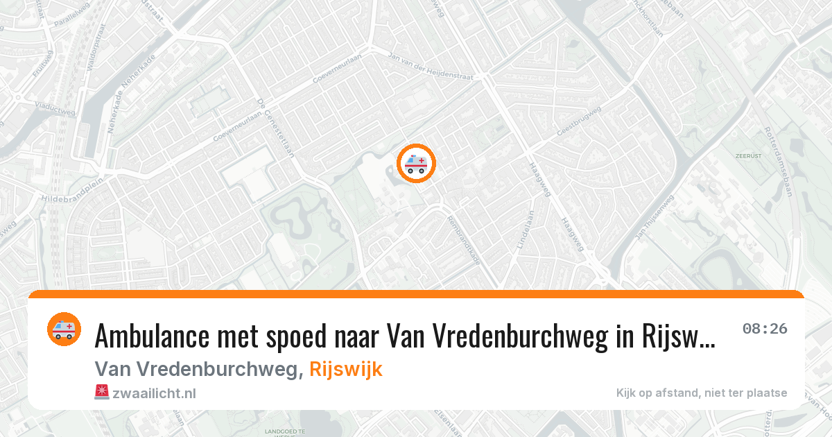 Ambulance met spoed naar Van Vredenburchweg in Rijswijk — 18 jul 2026