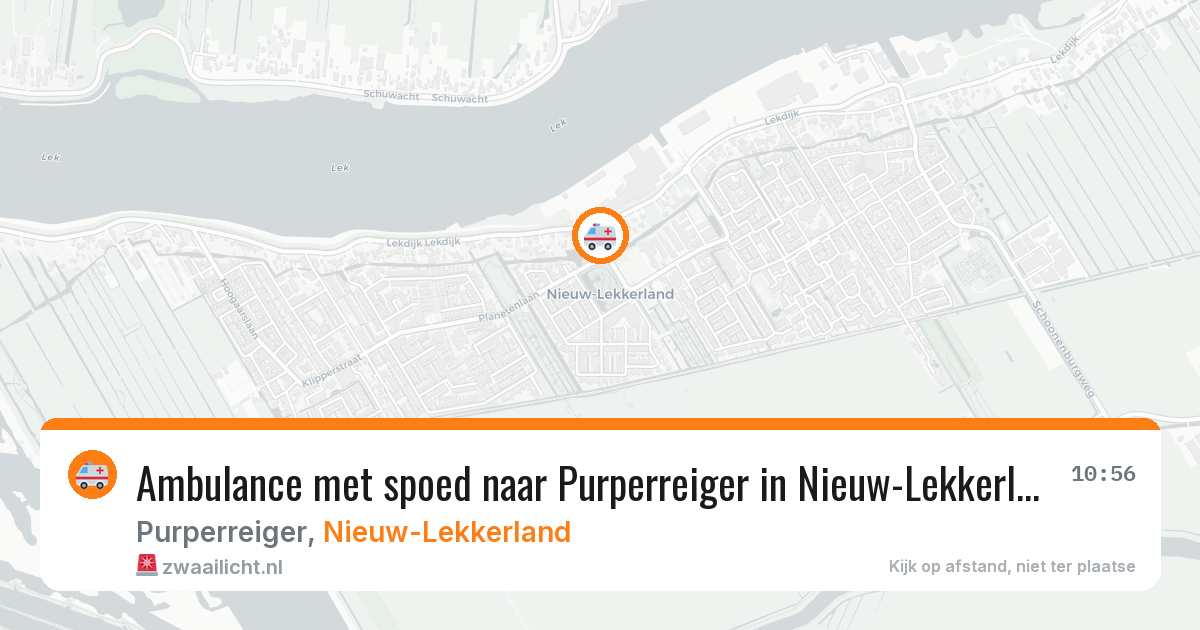 Ambulance met spoed naar Purperreiger in Nieuw-Lekkerland — 5 aug 2026
