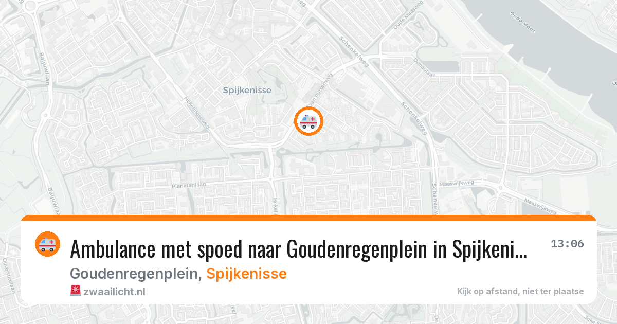 Ambulance met spoed naar Goudenregenplein in Spijkenisse — 21 mei 2026