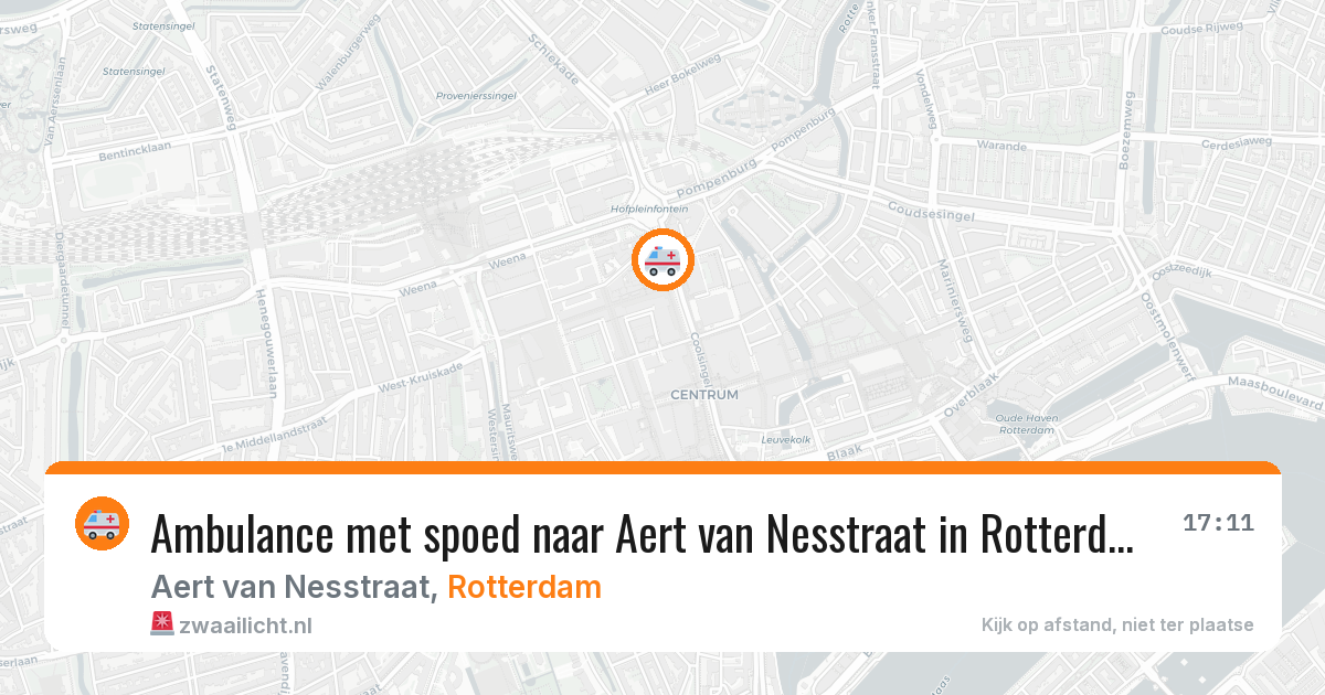 Ambulance met spoed naar Aert van Nesstraat in Rotterdam — 26 jul 2026