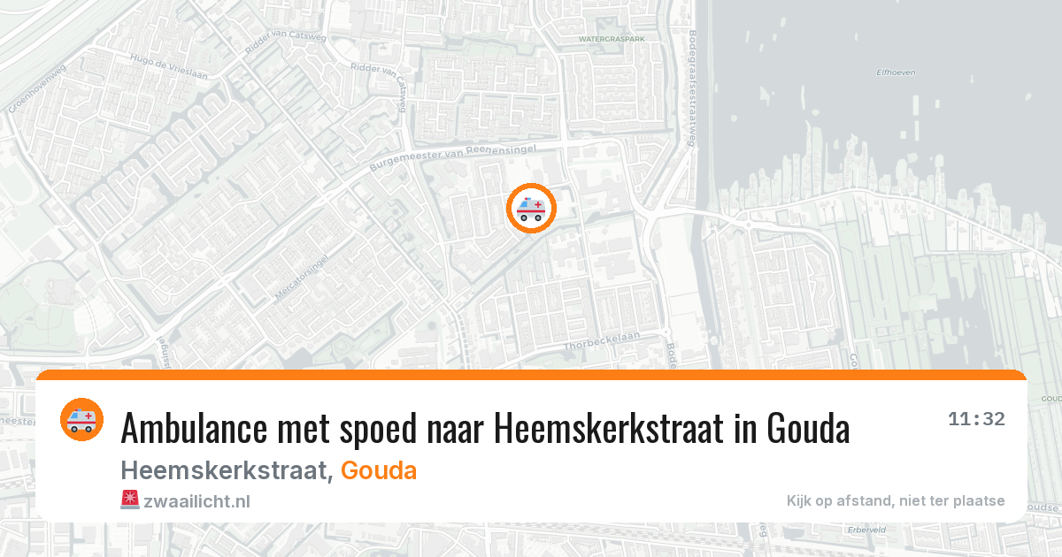 Ambulance met spoed naar Heemskerkstraat in Gouda — 25 mrt 2026