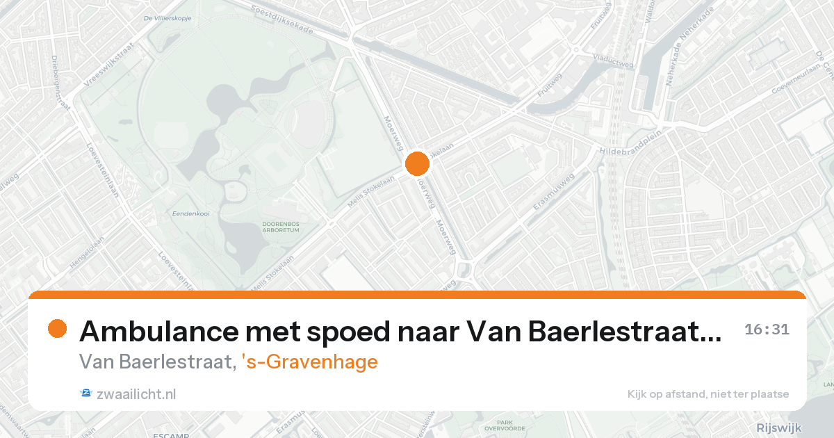 Ambulance met spoed naar Van Baerlestraat in 's-Gravenhage — 21 aug 2026