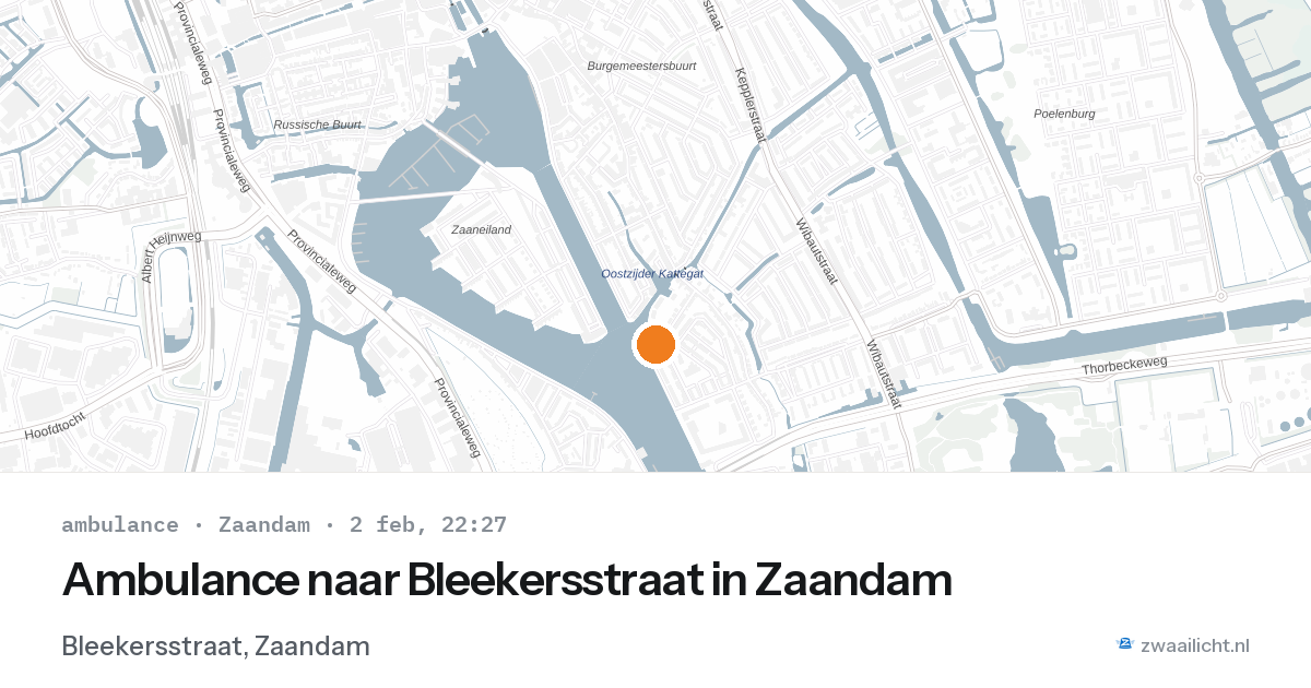 Ambulance naar Bleekersstraat in Zaandam — 2 feb 2026