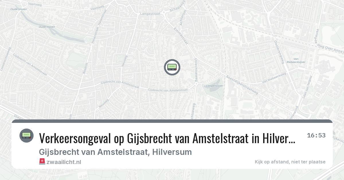 Verkeersongeval op Gijsbrecht van Amstelstraat in Hilversum — 13 feb 2026