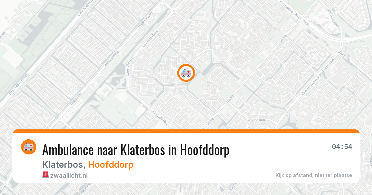 Ambulance naar Klaterbos in Hoofddorp — 28 jul 2026