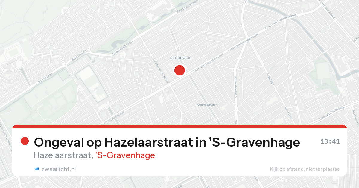 Ongeval op Hazelaarstraat in 'S-Gravenhage — 19 aug 2026