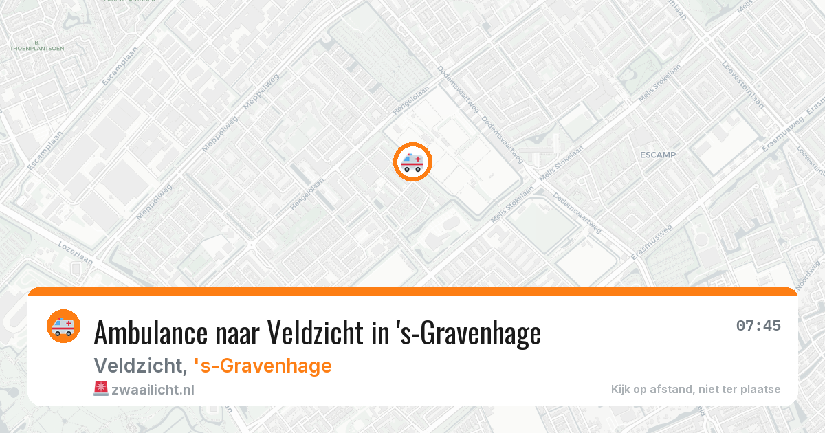 Ambulance naar Veldzicht in 's-Gravenhage — 19 jul 2026