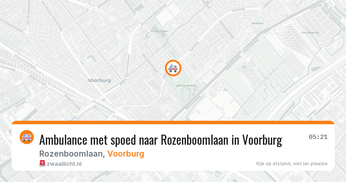 Ambulance met spoed naar Rozenboomlaan in Voorburg — 29 mei 2026