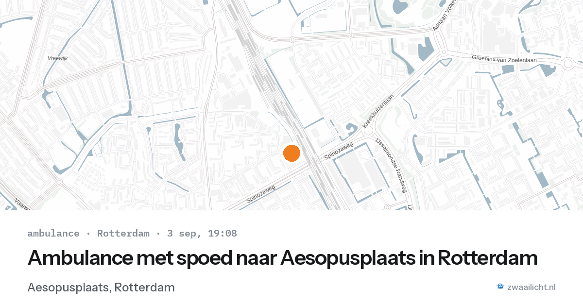 Ambulance met spoed naar Aesopusplaats in Rotterdam — 3 sep 2026