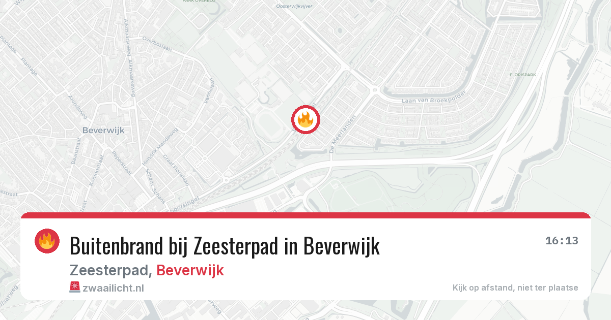 Buitenbrand bij Zeesterpad in Beverwijk — 9 aug 2026
