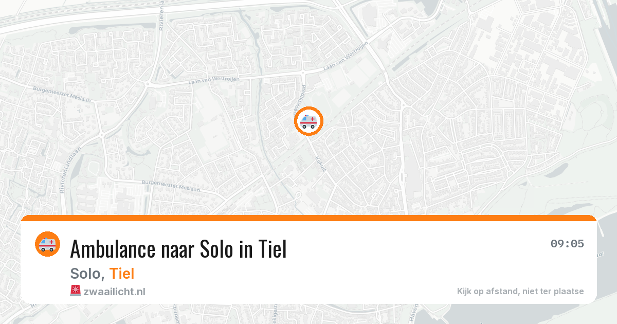 Ambulance naar Solo in Tiel — 18 jul 2026