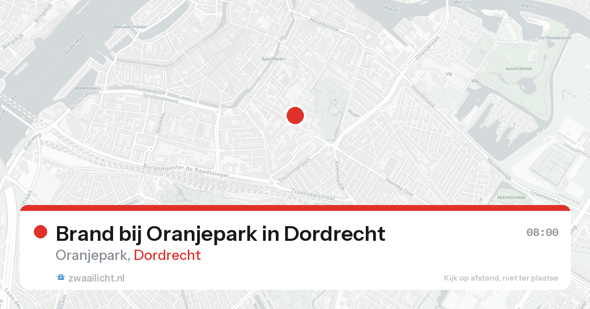 Brand bij Oranjepark in Dordrecht — 16 aug 2026