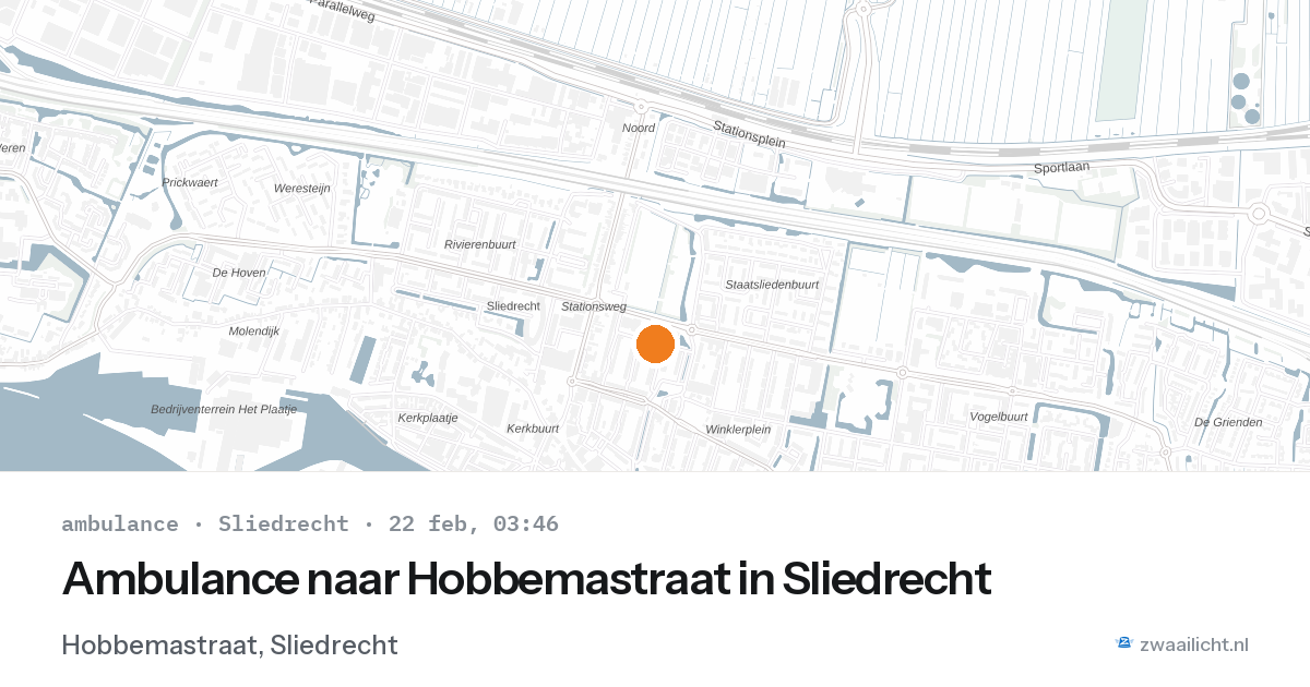 Ambulance naar Hobbemastraat in Sliedrecht — 22 feb 2026