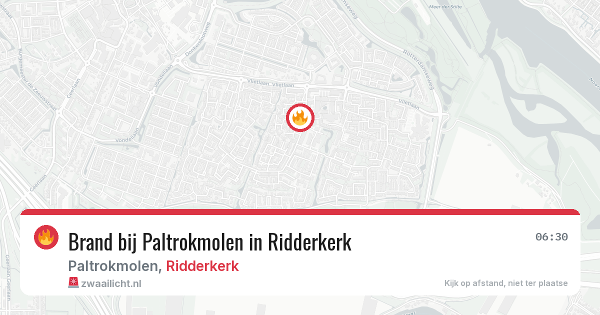 Brand bij Paltrokmolen in Ridderkerk — 28 apr 2026