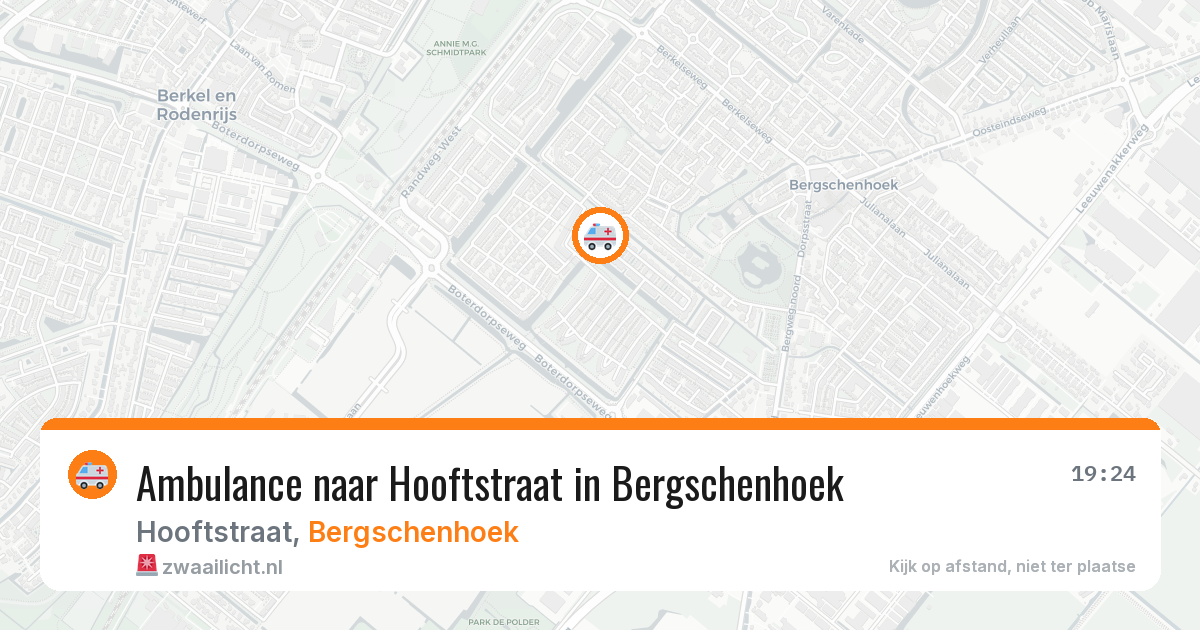 Ambulance naar Hooftstraat in Bergschenhoek — 13 jul 2026