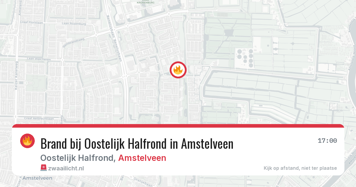 Brand bij Oostelijk Halfrond in Amstelveen — 31 jul 2026