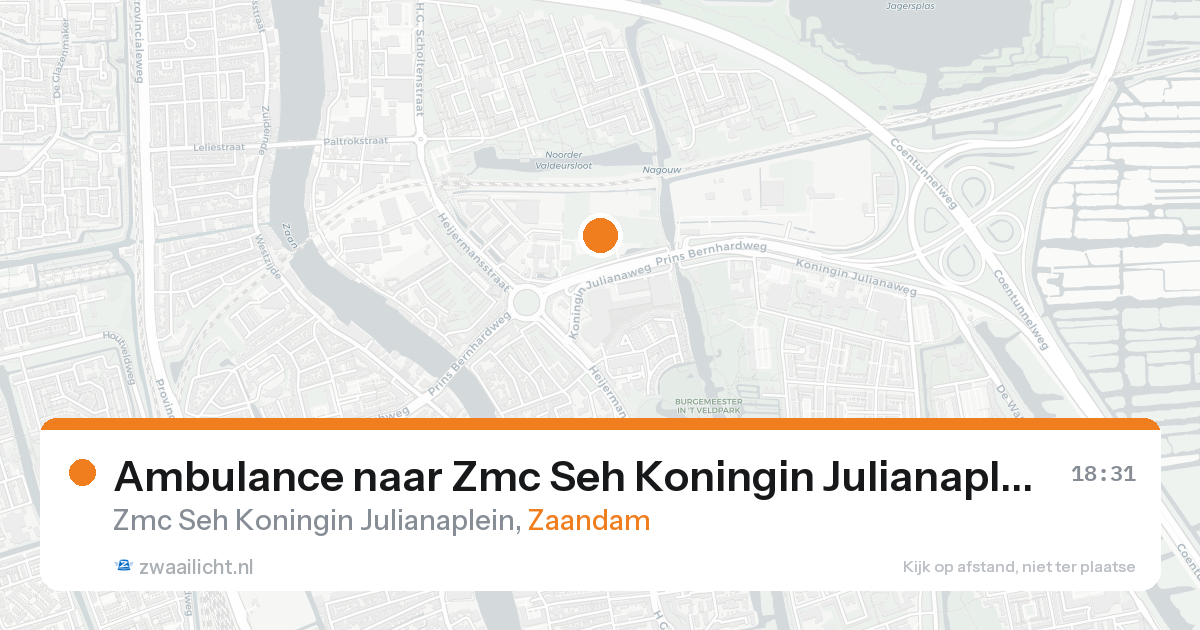 Ambulance naar Zmc Seh Koningin Julianaplein in Zaandam — 31 jan 2026