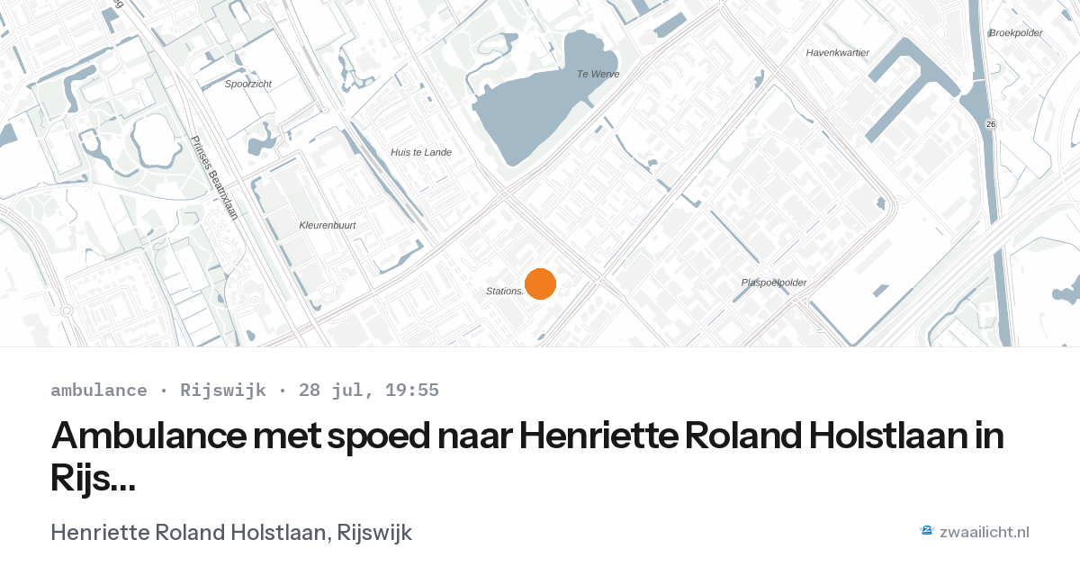 Ambulance met spoed naar Henriette Roland Holstlaan in Rijswijk — 28 jul 2026