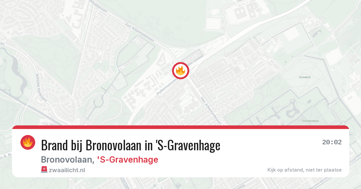 Brand bij Bronovolaan in 'S-Gravenhage — 13 aug 2026