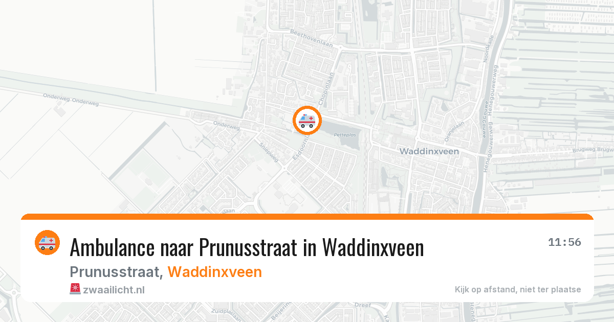 Ambulance naar Prunusstraat in Waddinxveen — 14 aug 2026