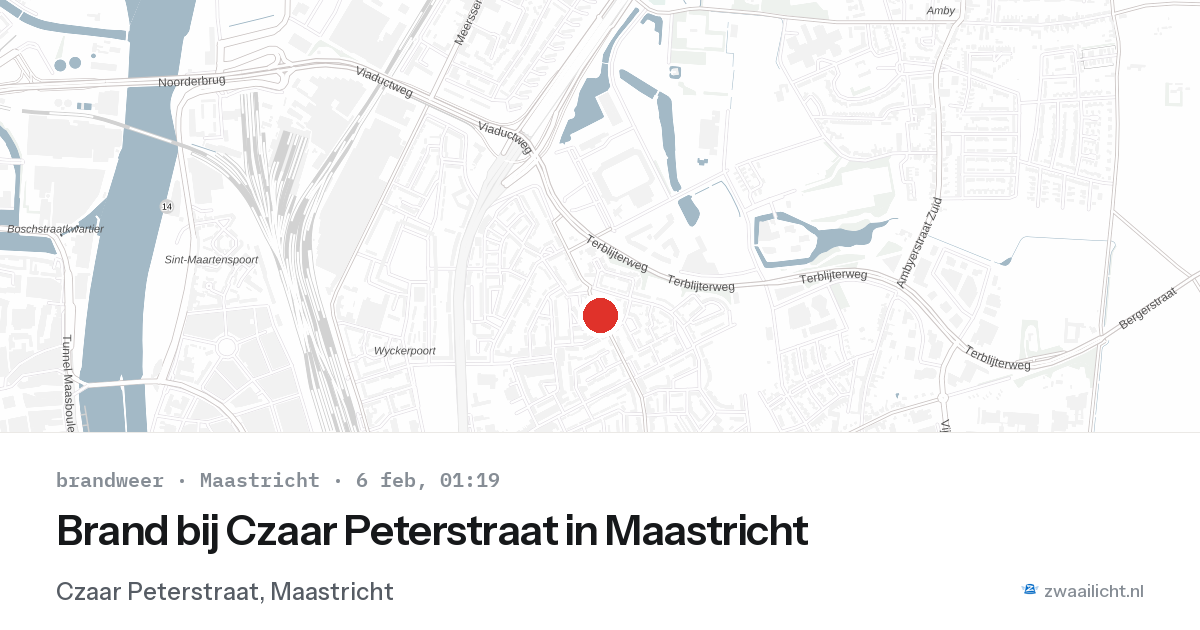 Brand bij Czaar Peterstraat in Maastricht — 6 feb 2026