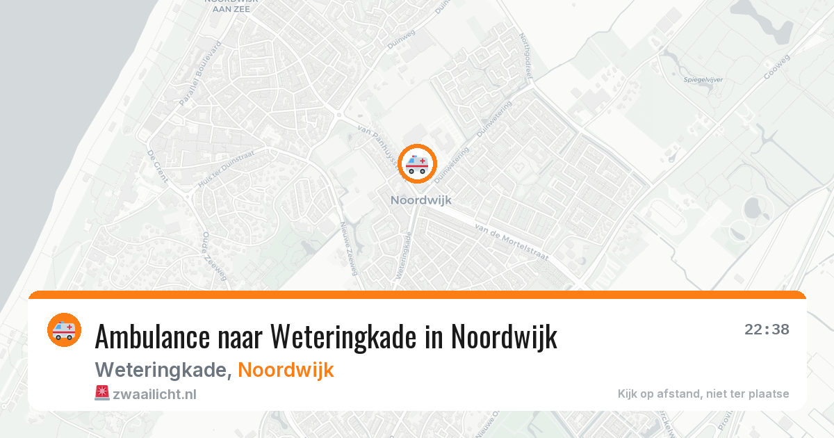 Ambulance naar Weteringkade in Noordwijk — 2 aug 2026