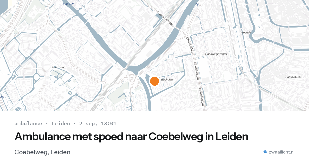 Ambulance met spoed naar Coebelweg in Leiden — 2 sep 2026