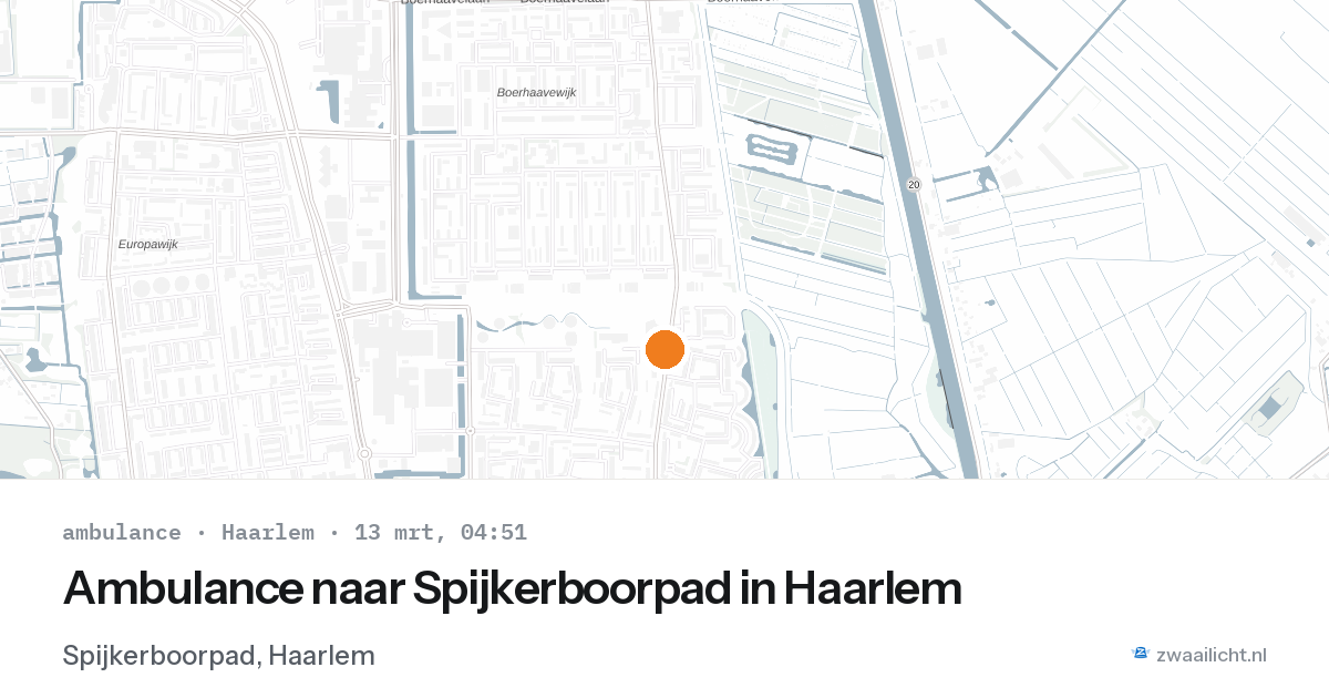 Ambulance naar Spijkerboorpad in Haarlem — 13 mrt 2026