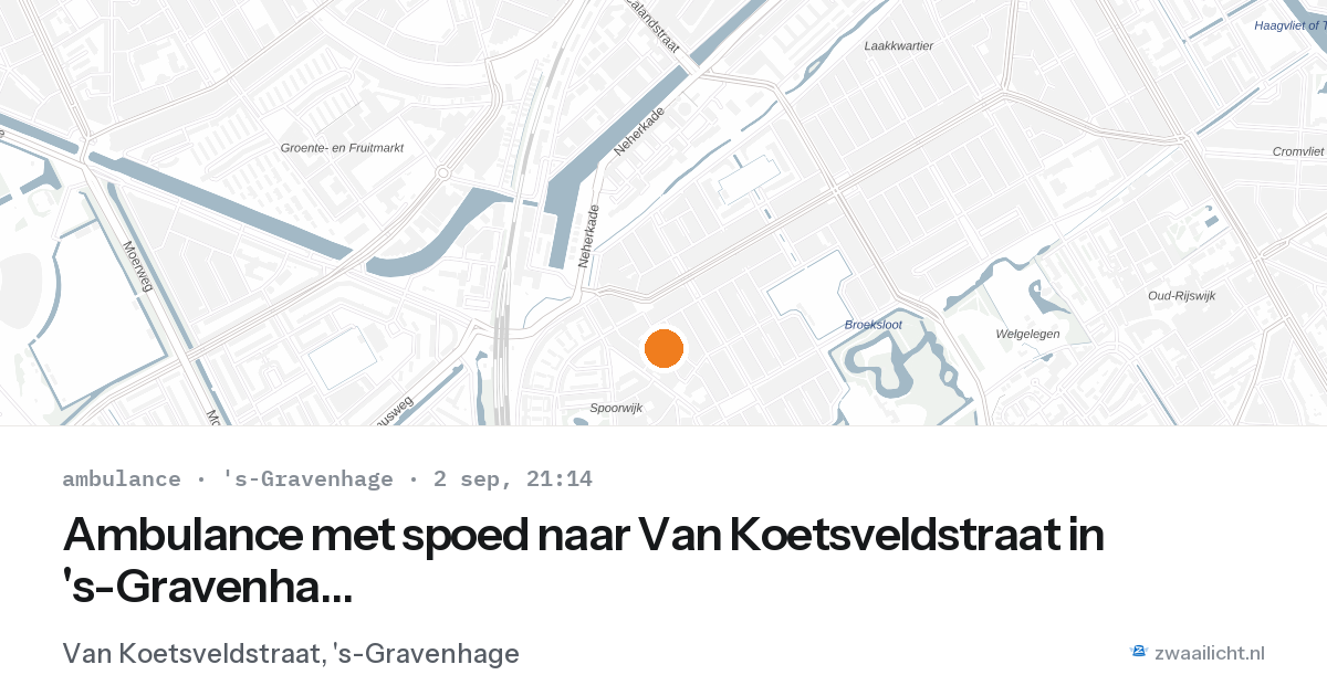 Ambulance met spoed naar Van Koetsveldstraat in 's-Gravenhage — 2 sep 2026