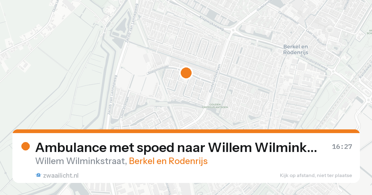 Ambulance met spoed naar Willem Wilminkstraat in Berkel en Rodenrijs — 16 aug 2026