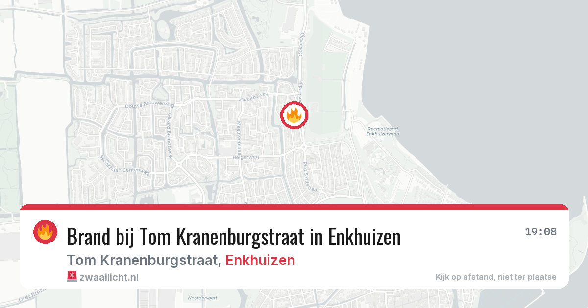 Brand bij Tom Kranenburgstraat in Enkhuizen — 13 jul 2026