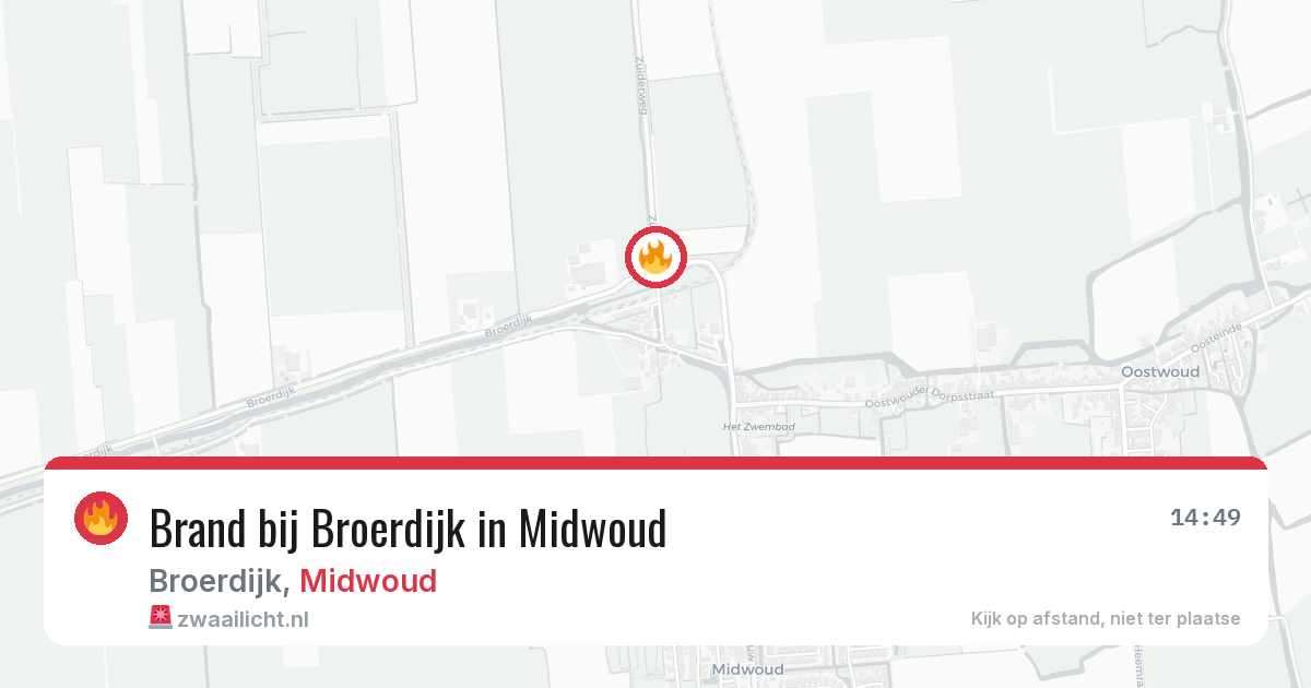 Brand bij Broerdijk in Midwoud — 25 jul 2026
