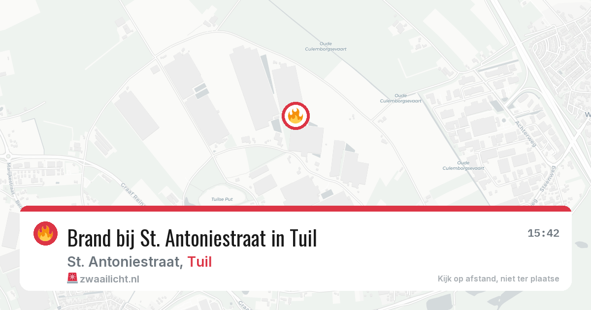 Brand bij St. Antoniestraat in Tuil — 17 apr 2026