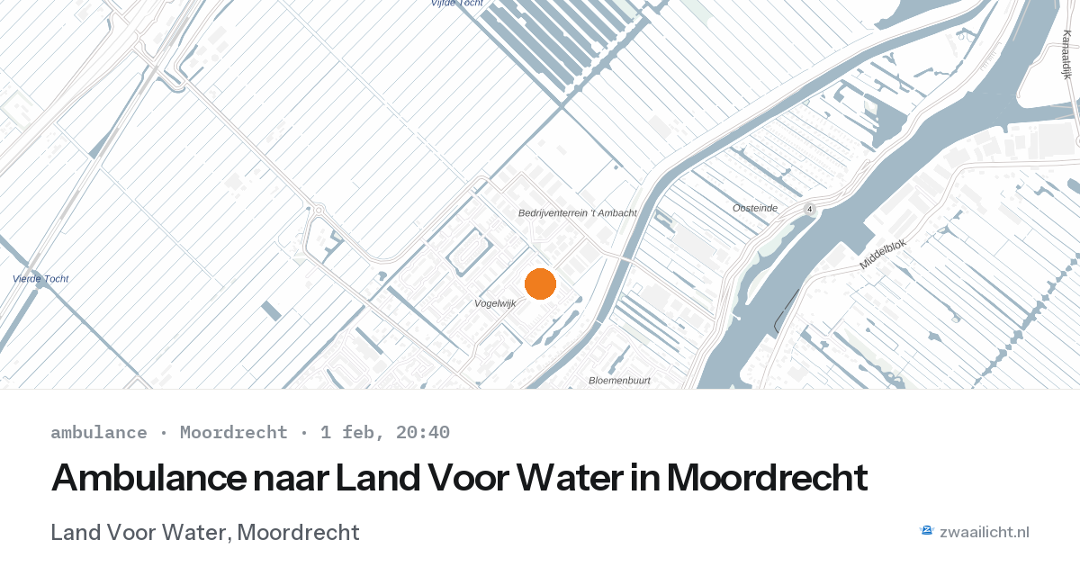 Ambulance naar Land Voor Water in Moordrecht — 1 feb 2026