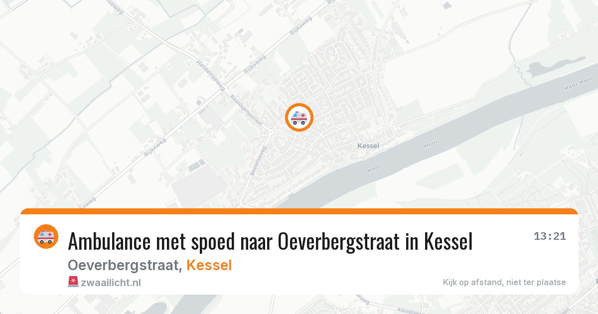 Ambulance met spoed naar Oeverbergstraat in Kessel — 14 jun 2026
