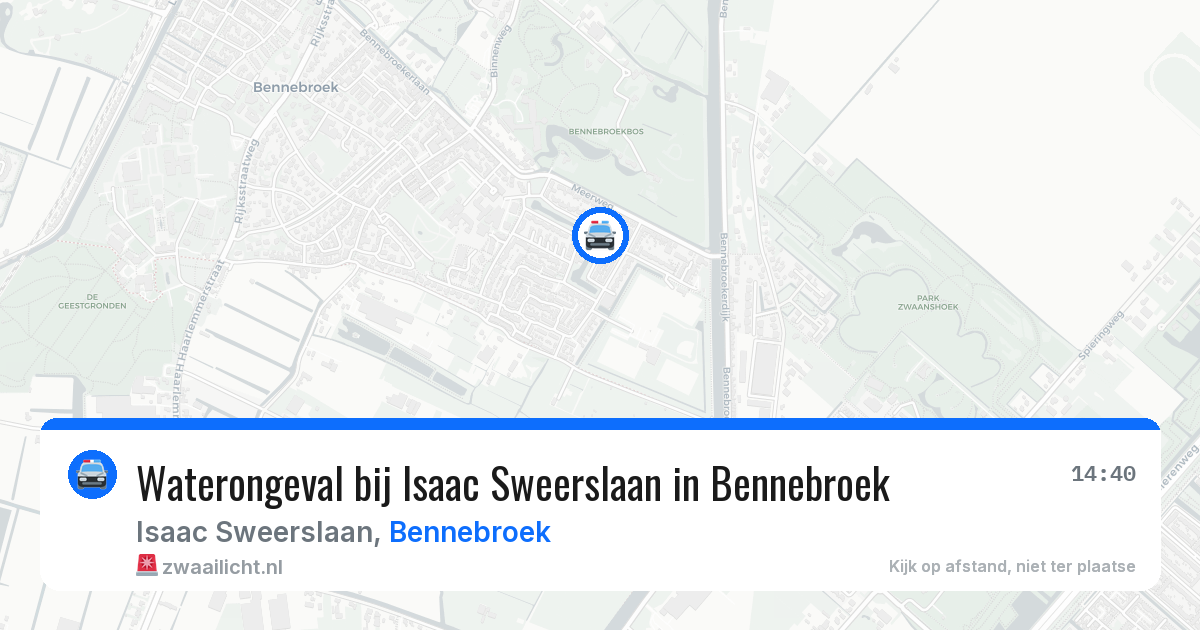 Waterongeval bij Isaac Sweerslaan in Bennebroek — 6 mei 2026