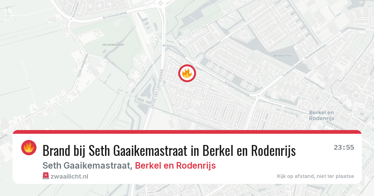 Brand bij Seth Gaaikemastraat in Berkel en Rodenrijs — 15 jul 2026