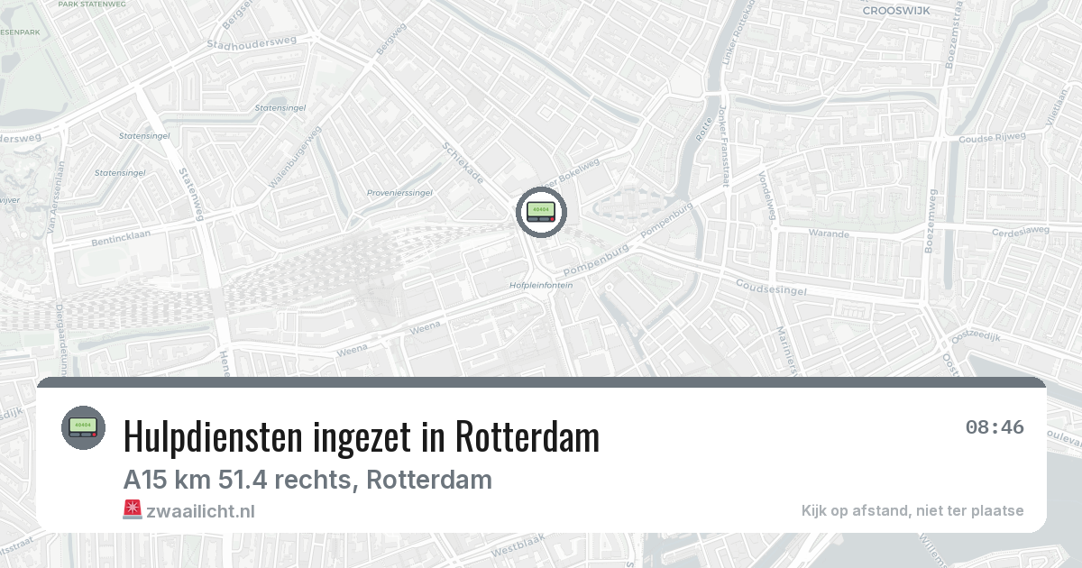 Hulpdiensten ingezet in Rotterdam — 8 mrt 2026 | 🚨 Zwaailicht.nl