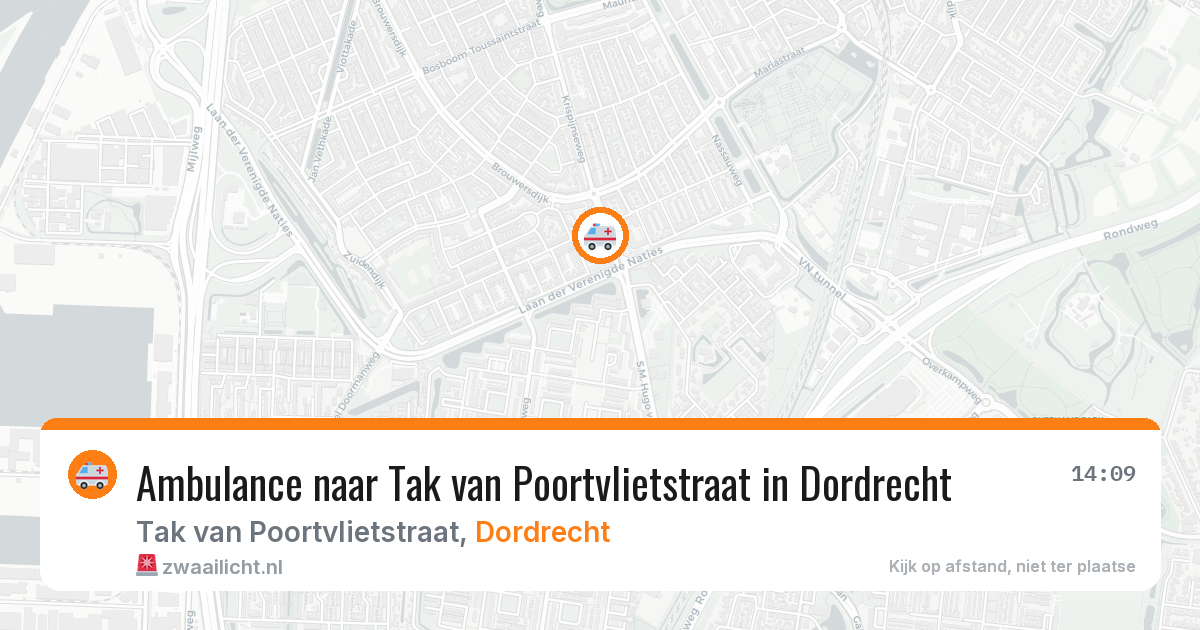 Ambulance naar Tak van Poortvlietstraat in Dordrecht — 17 jun 2026