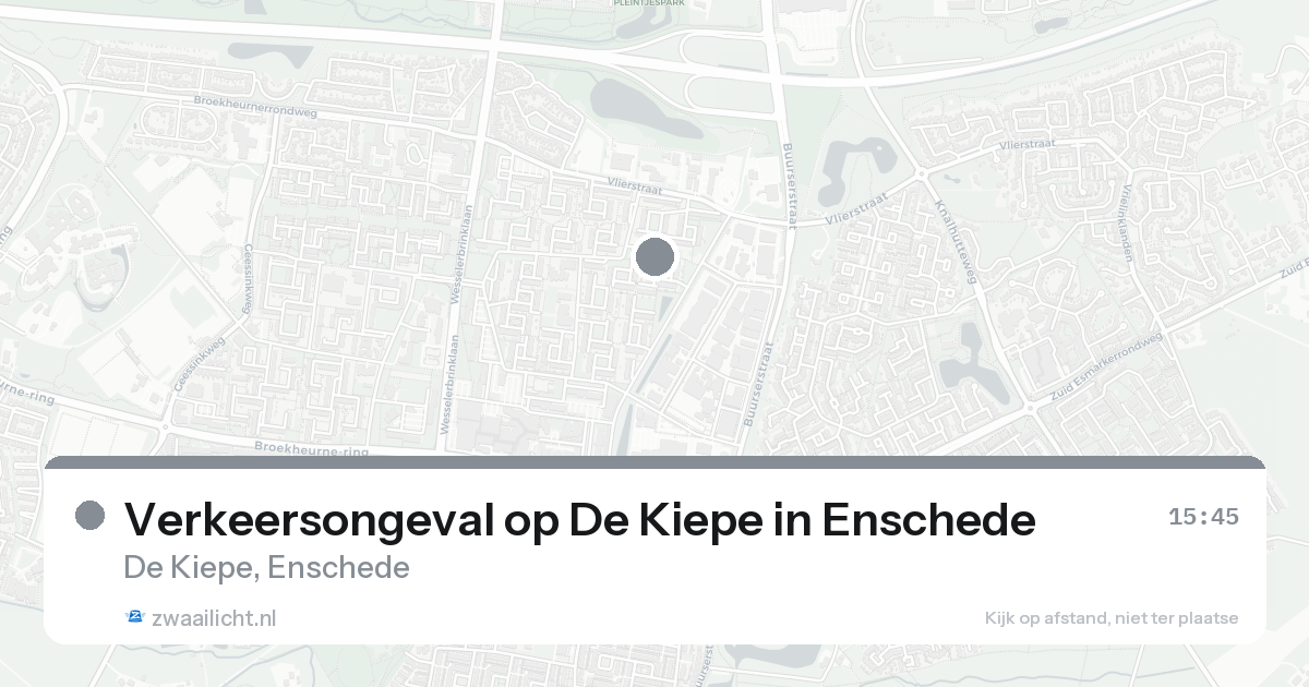 Verkeersongeval op De Kiepe in Enschede — 24 aug 2026