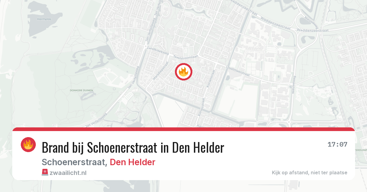 Brand bij Schoenerstraat in Den Helder — 25 mei 2026